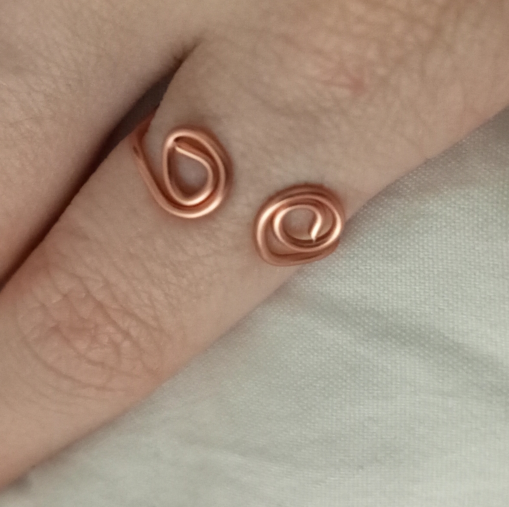New rose gold swirly adjustable statement ring hand crafted